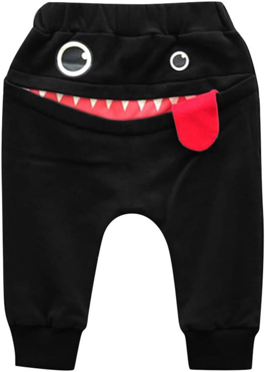 Toddler Baby Jogger Pants,Infant Boys Girls Cartoon Monster Big Tongue Warm Harem Sweatpants Trousers